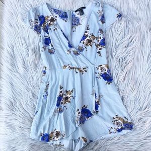 Blue floral romper